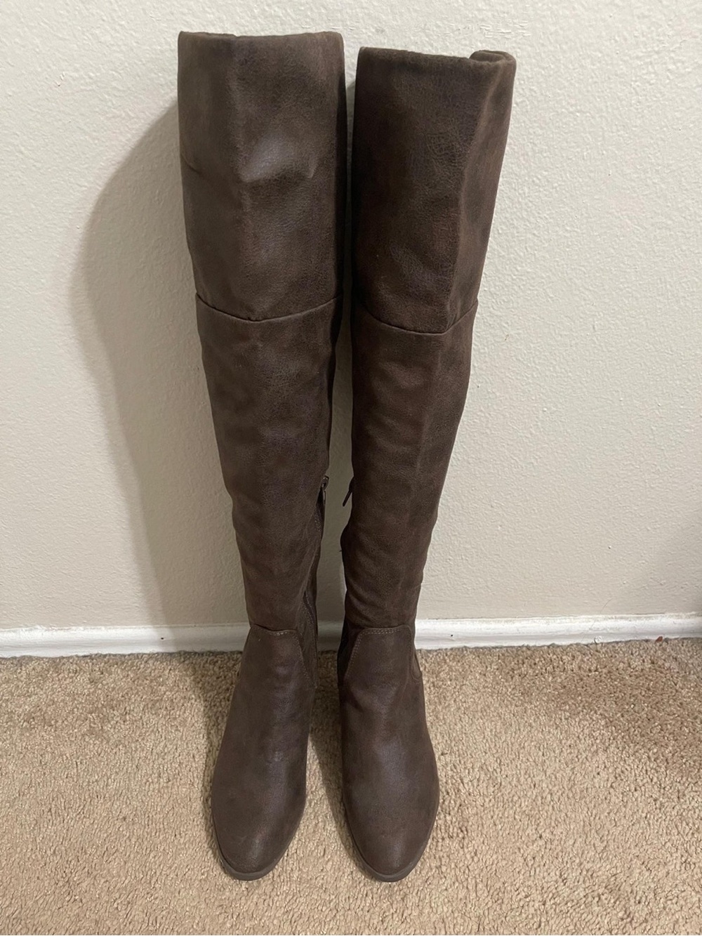 Women's Over-the-Knee Stretch Boots - Brown